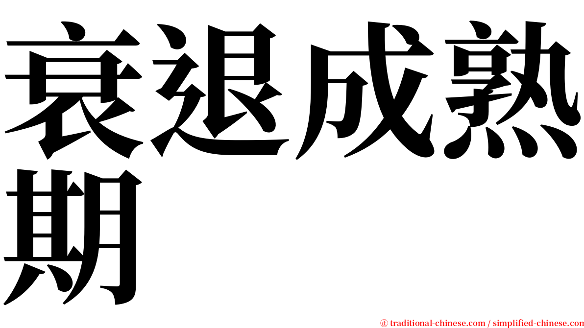 衰退成熟期 serif font