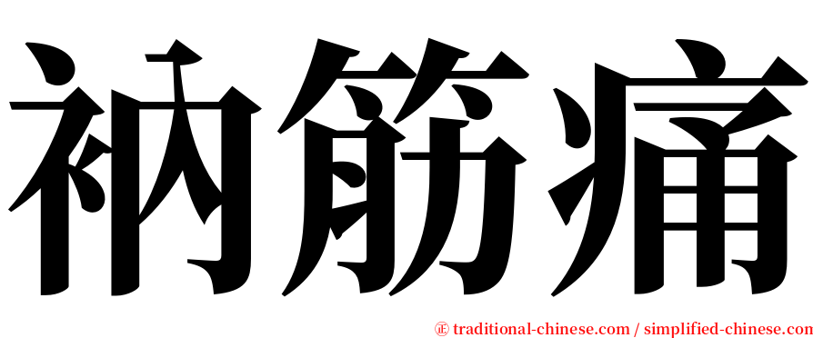 衲筋痛 serif font