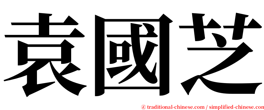 袁國芝 serif font