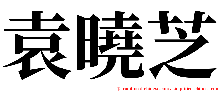 袁曉芝 serif font