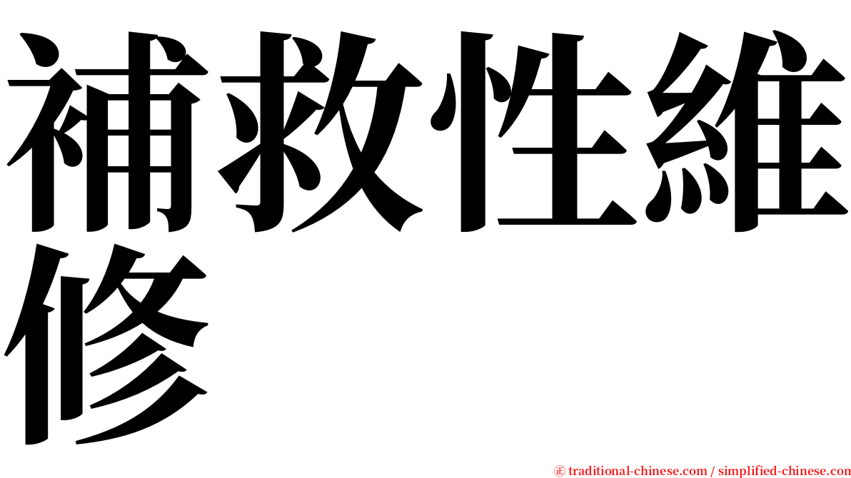 補救性維修 serif font