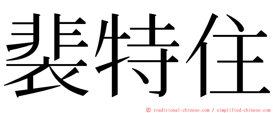 裴特住 ming font