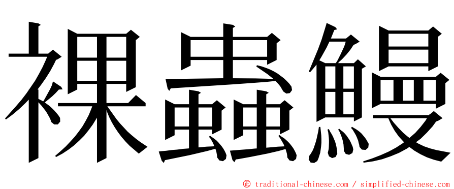 裸蟲鰻 ming font