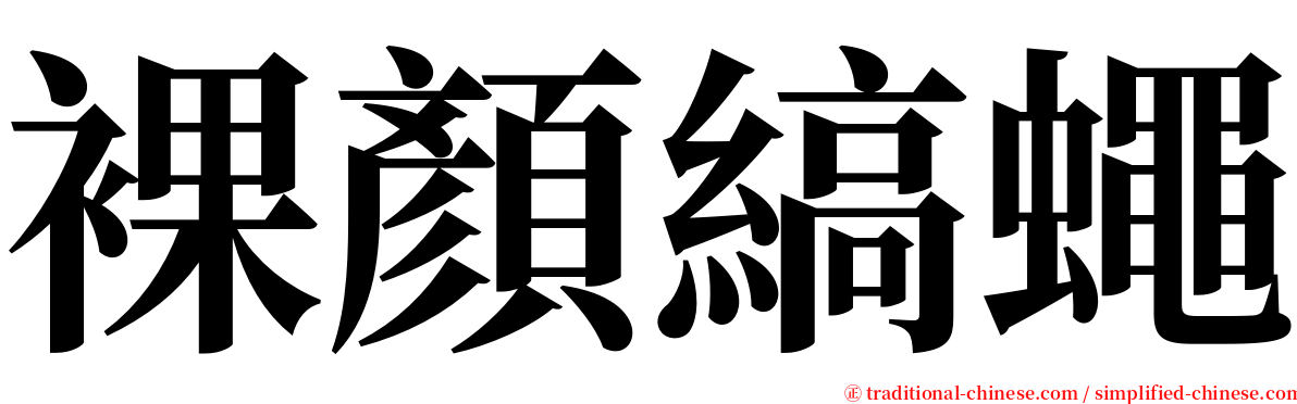 裸顏縞蠅 serif font