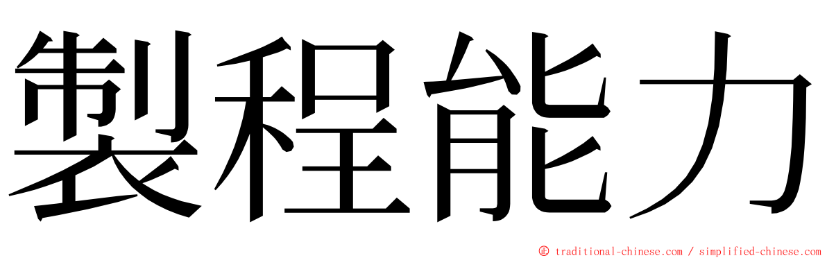 製程能力 ming font