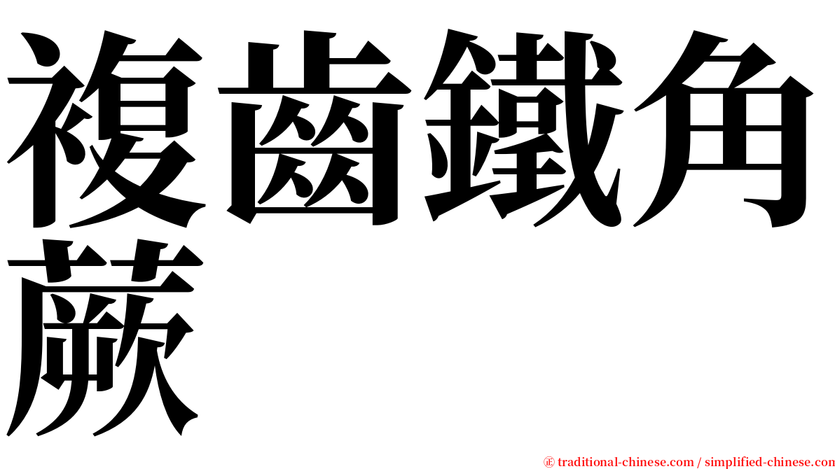 複齒鐵角蕨 serif font