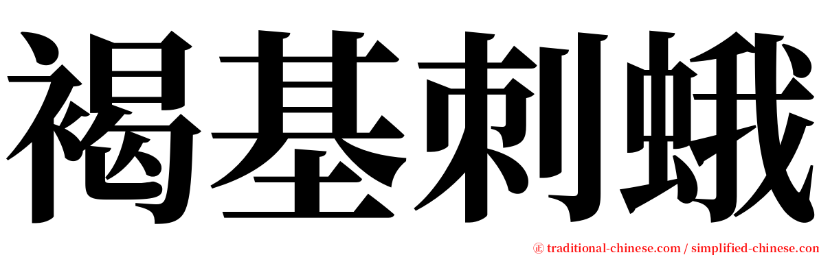 褐基刺蛾 serif font