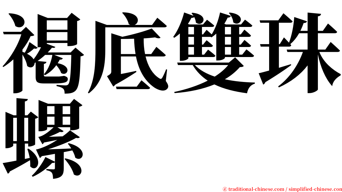 褐底雙珠螺 serif font