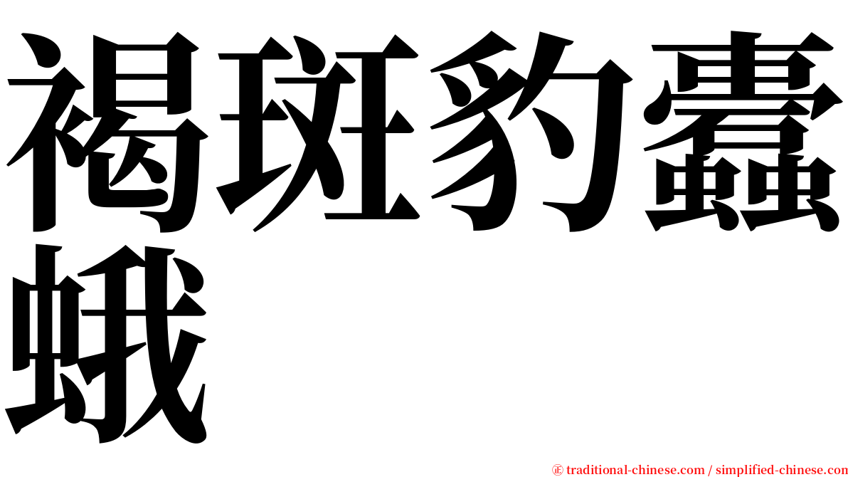 褐斑豹蠹蛾 serif font