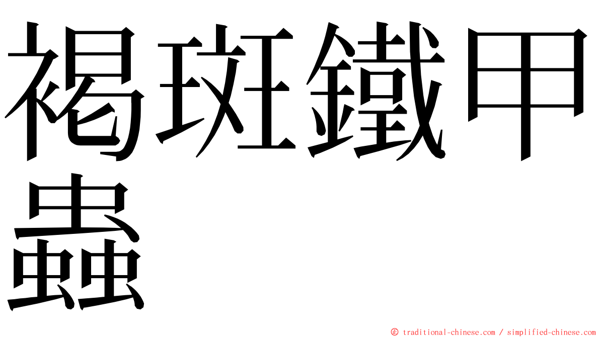 褐斑鐵甲蟲 ming font