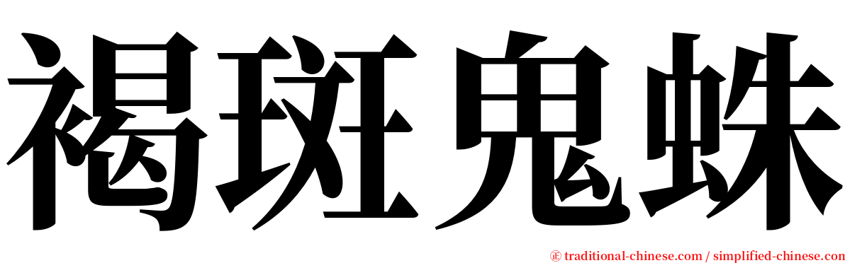 褐斑鬼蛛 serif font