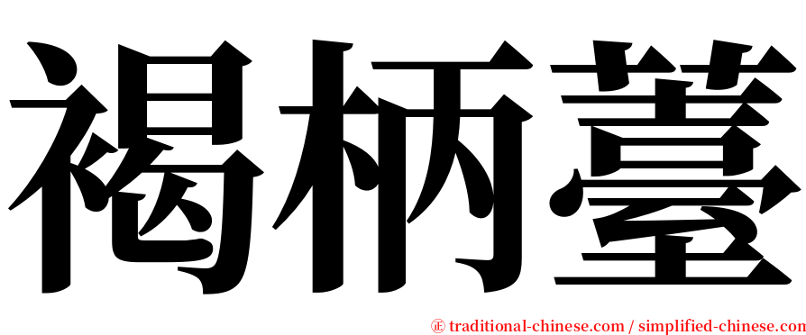 褐柄薹 serif font