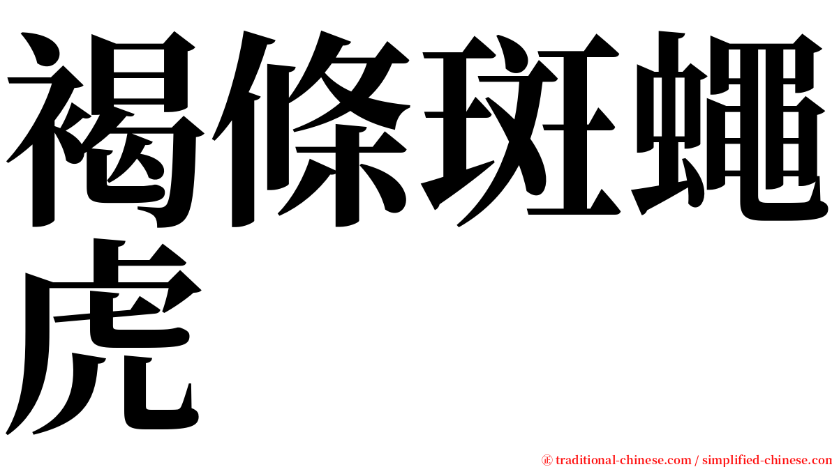 褐條斑蠅虎 serif font