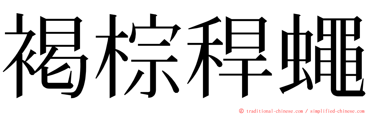 褐棕稈蠅 ming font