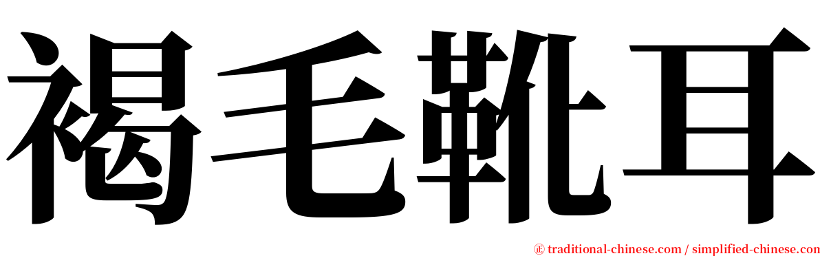 褐毛靴耳 serif font