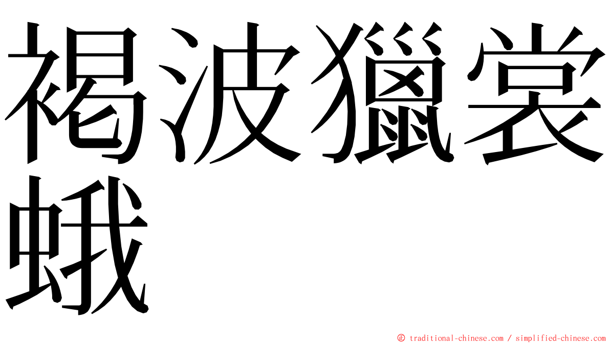 褐波獵裳蛾 ming font