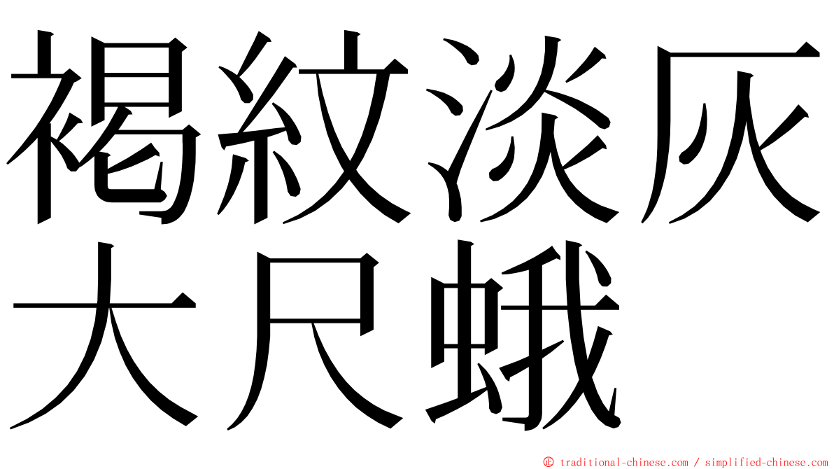 褐紋淡灰大尺蛾 ming font