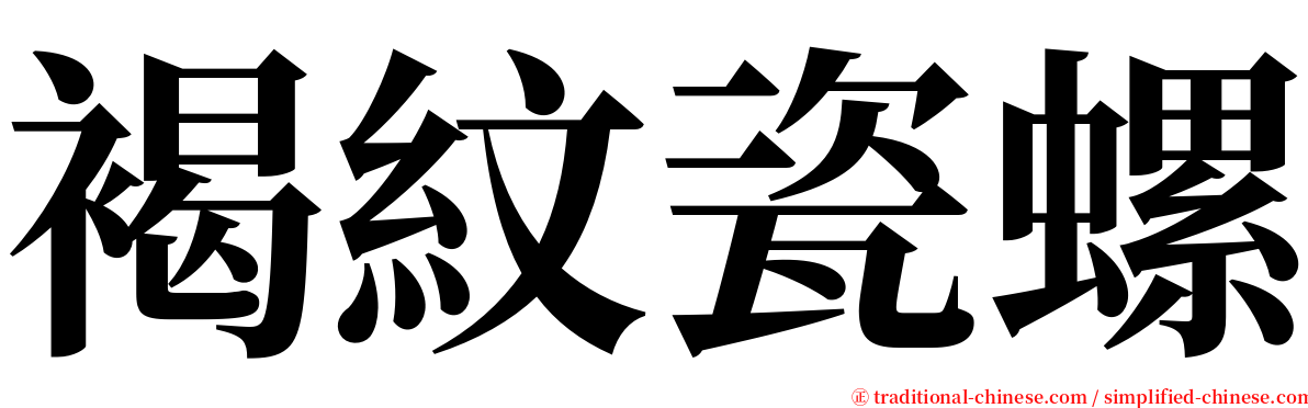 褐紋瓷螺 serif font