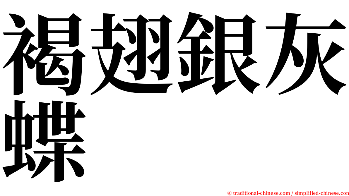 褐翅銀灰蝶 serif font