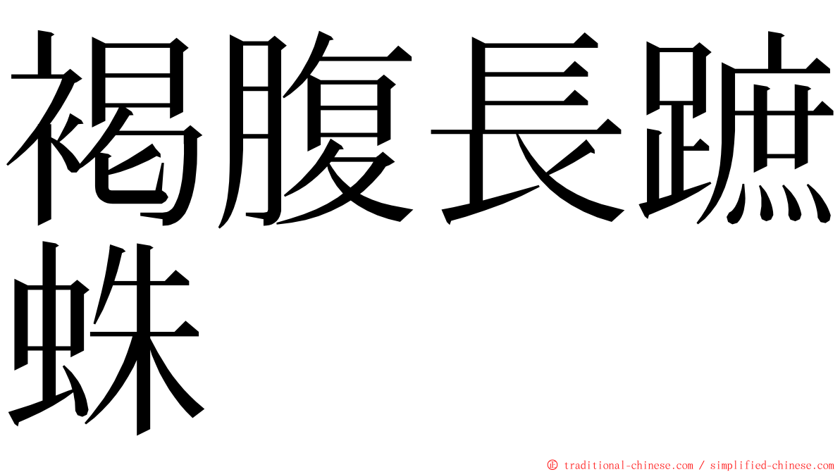 褐腹長蹠蛛 ming font