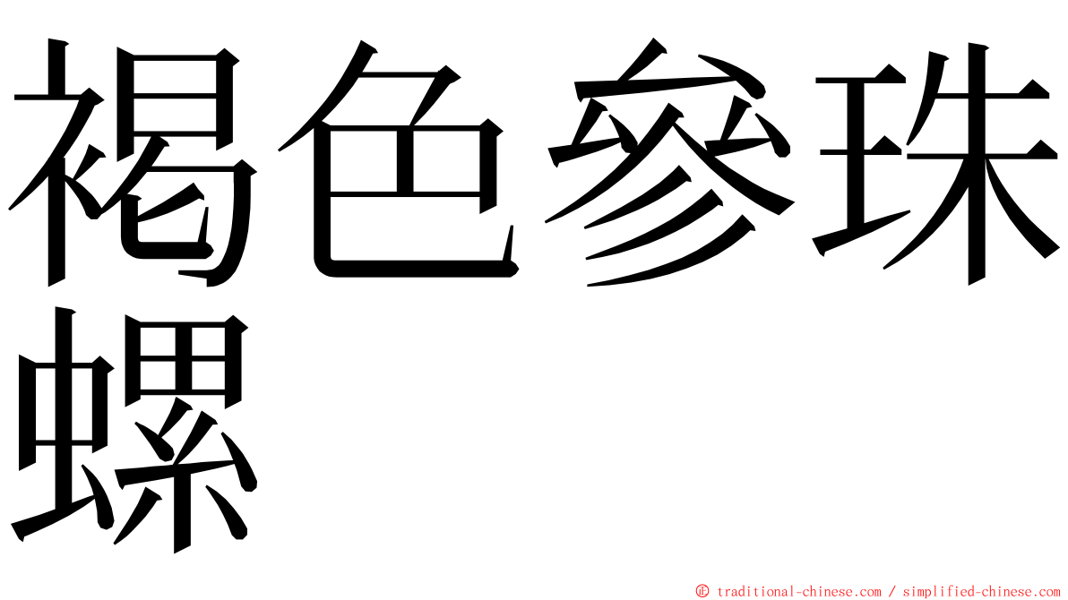 褐色參珠螺 ming font