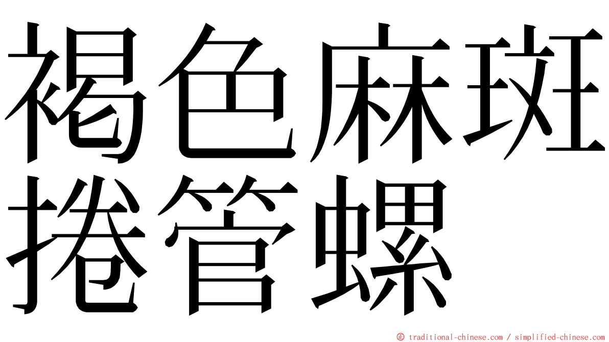 褐色麻斑捲管螺 ming font