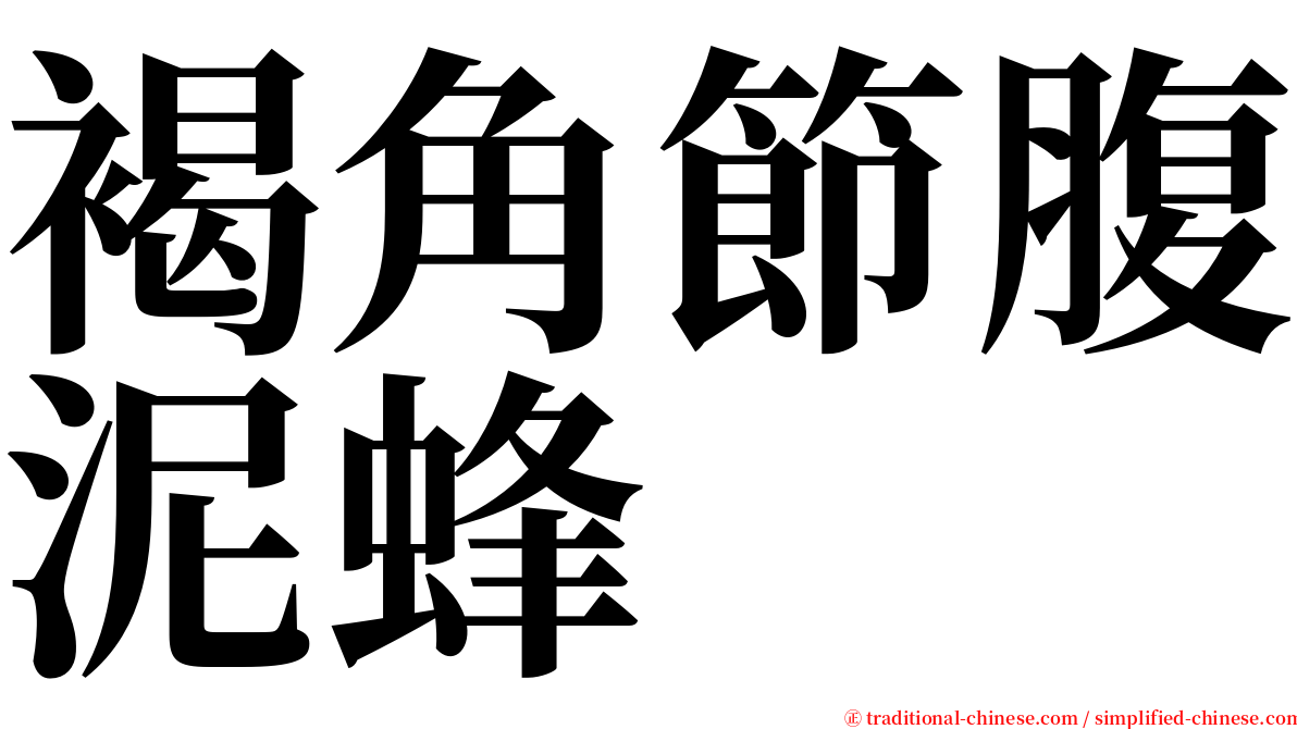 褐角節腹泥蜂 serif font