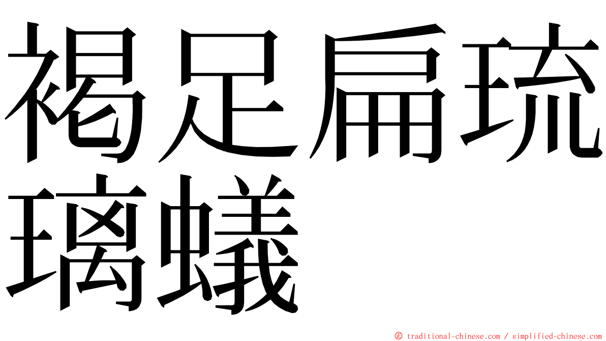 褐足扁琉璃蟻 ming font