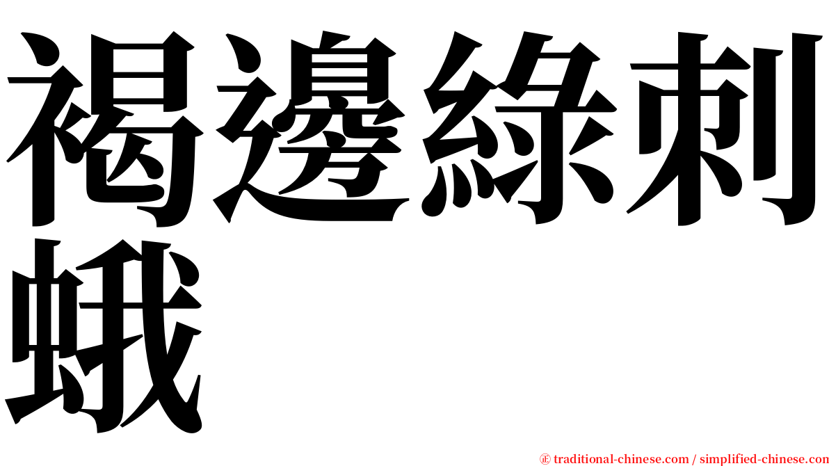 褐邊綠刺蛾 serif font