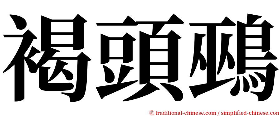 褐頭鵐 serif font