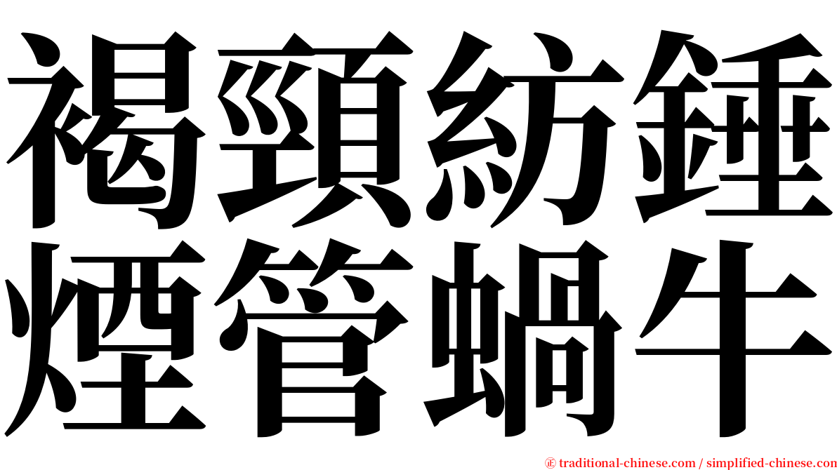 褐頸紡錘煙管蝸牛 serif font