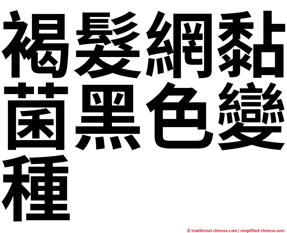 褐髮網黏菌黑色變種