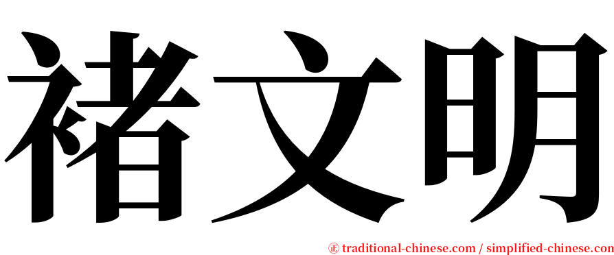褚文明 serif font