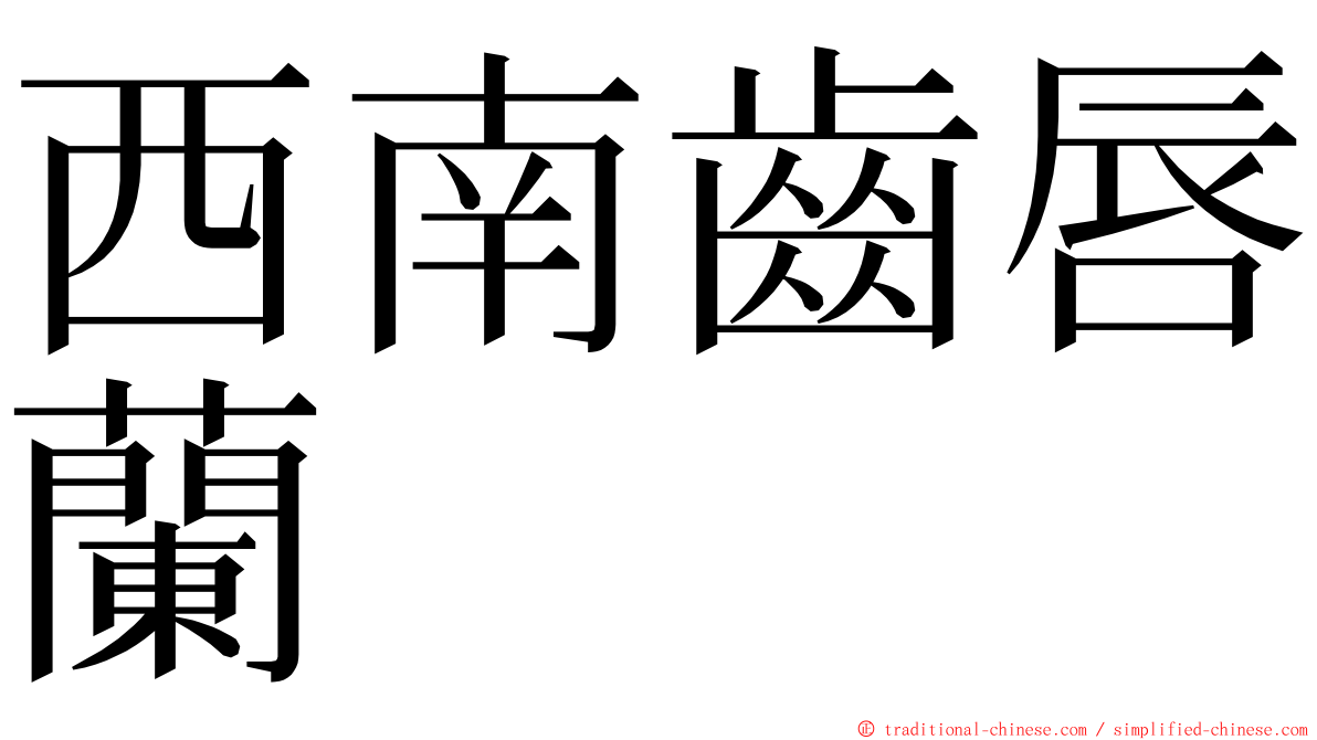 西南齒唇蘭 ming font