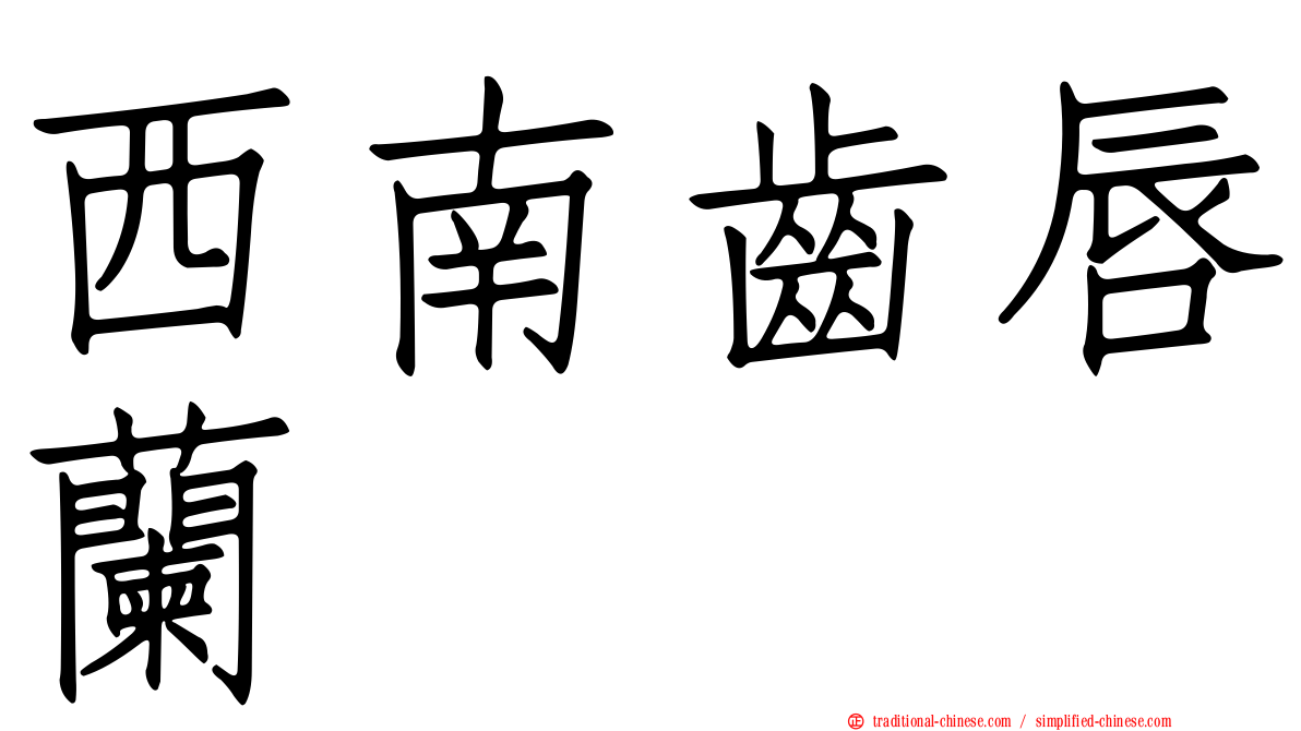 西南齒唇蘭