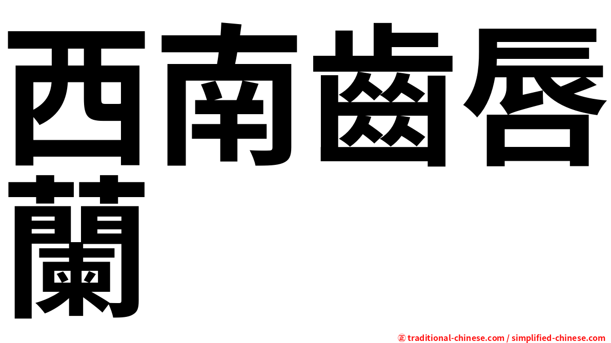 西南齒唇蘭