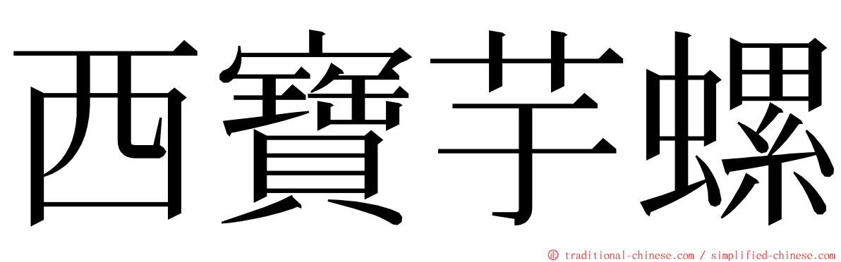 西寶芋螺 ming font