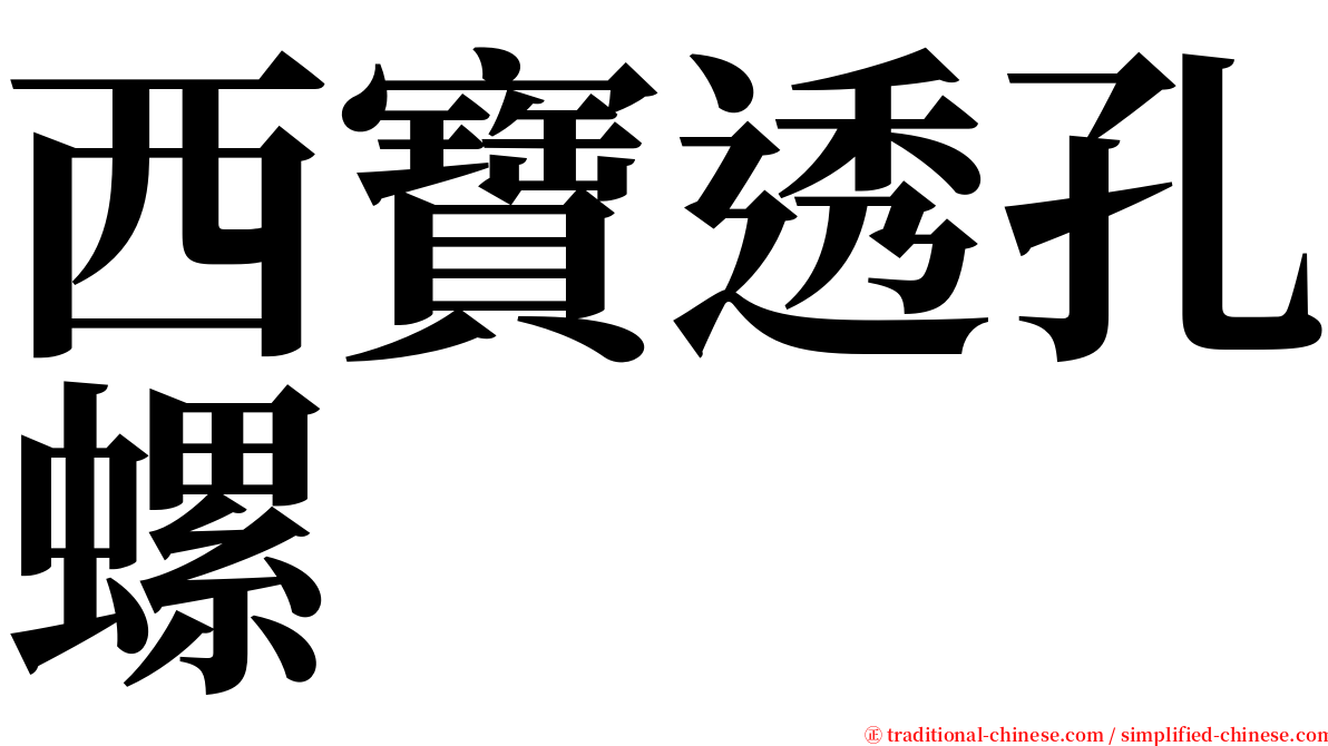 西寶透孔螺 serif font