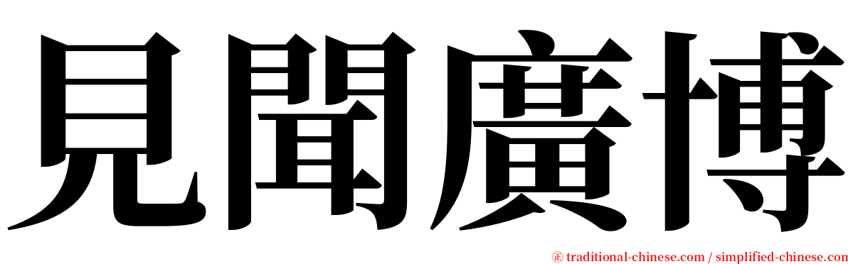 見聞廣博 serif font