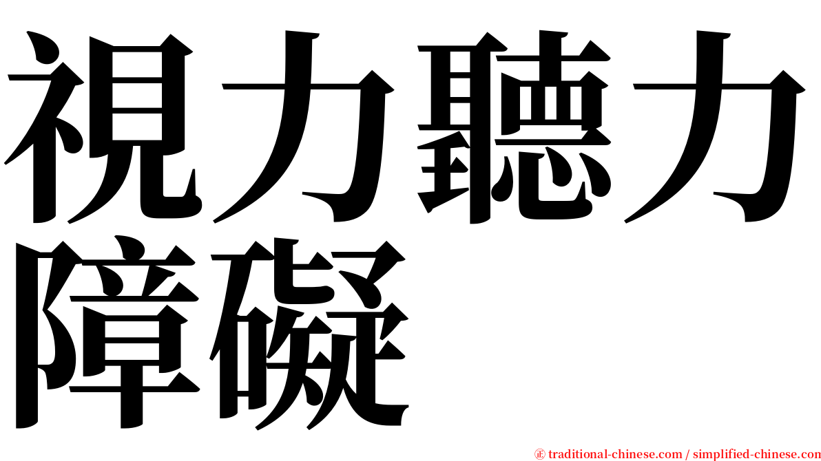 視力聽力障礙 serif font