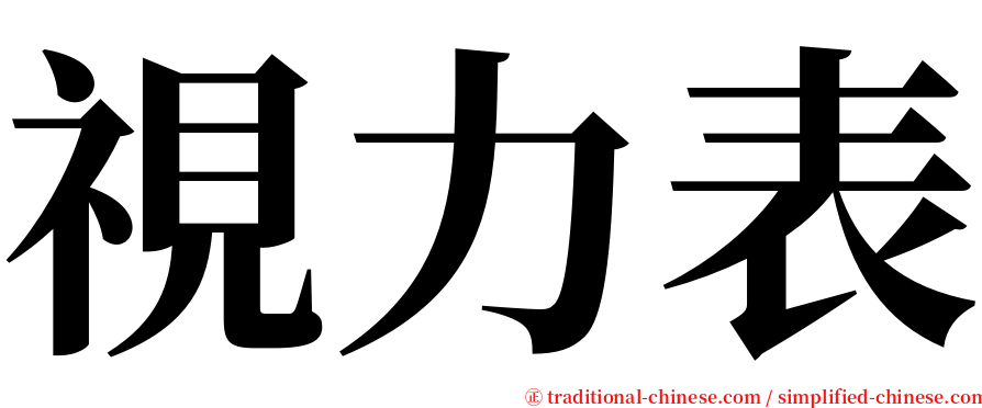 視力表 serif font