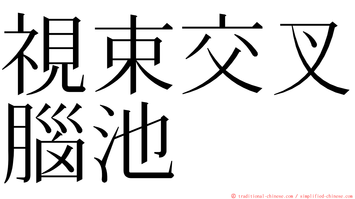 視束交叉腦池 ming font