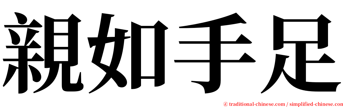 親如手足 serif font