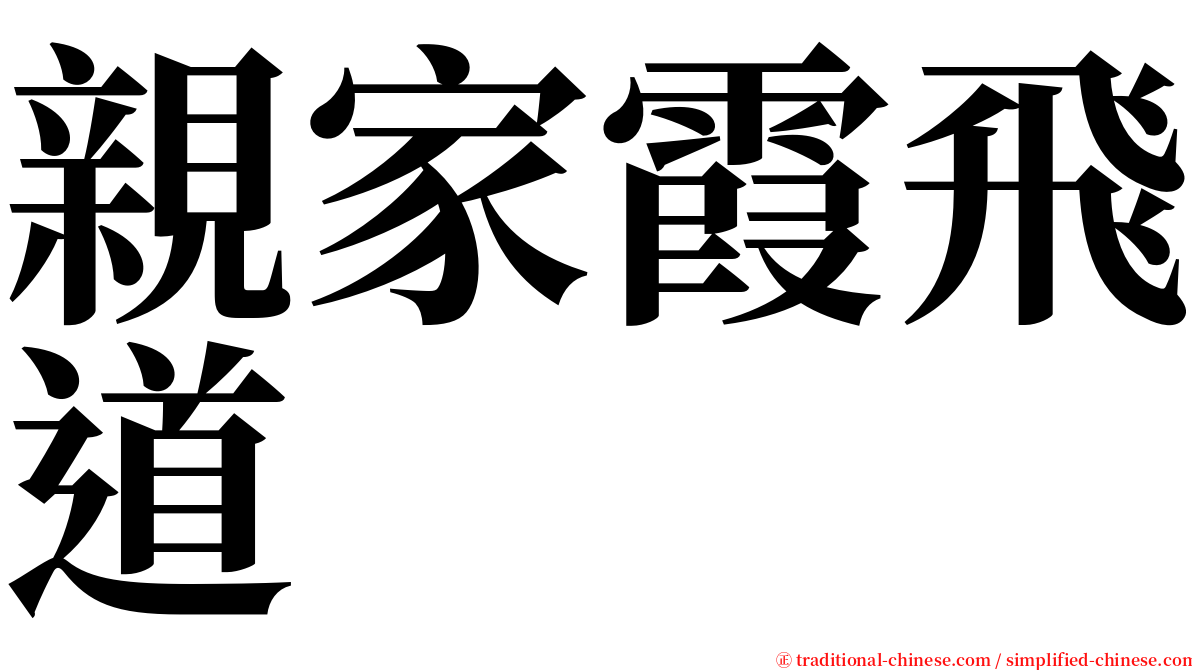 親家霞飛道 serif font