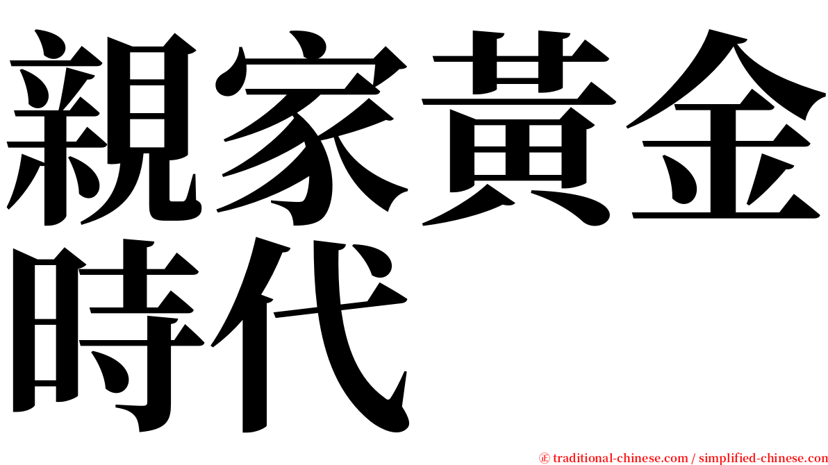 親家黃金時代 serif font