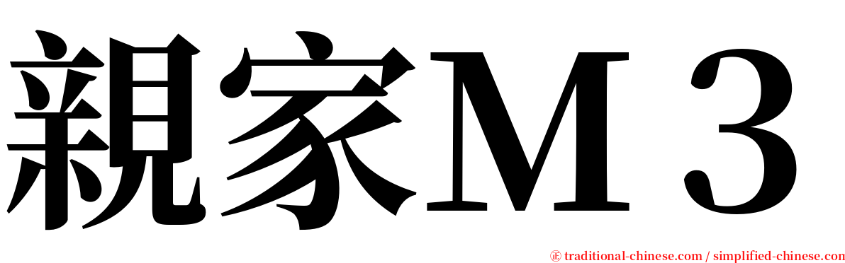 親家Ｍ３ serif font