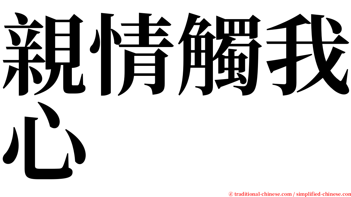 親情觸我心 serif font