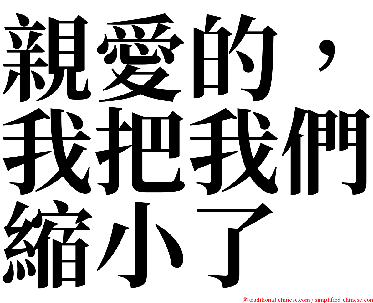 親愛的，我把我們縮小了 serif font