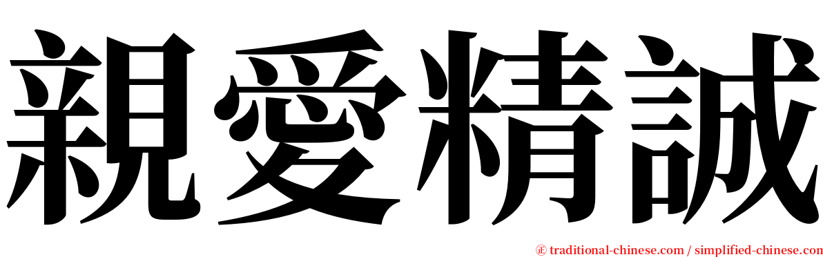 親愛精誠 serif font