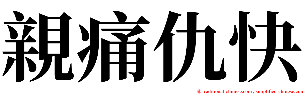 親痛仇快 serif font